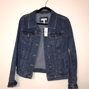 Black Polka dot Loft Jean jacket
